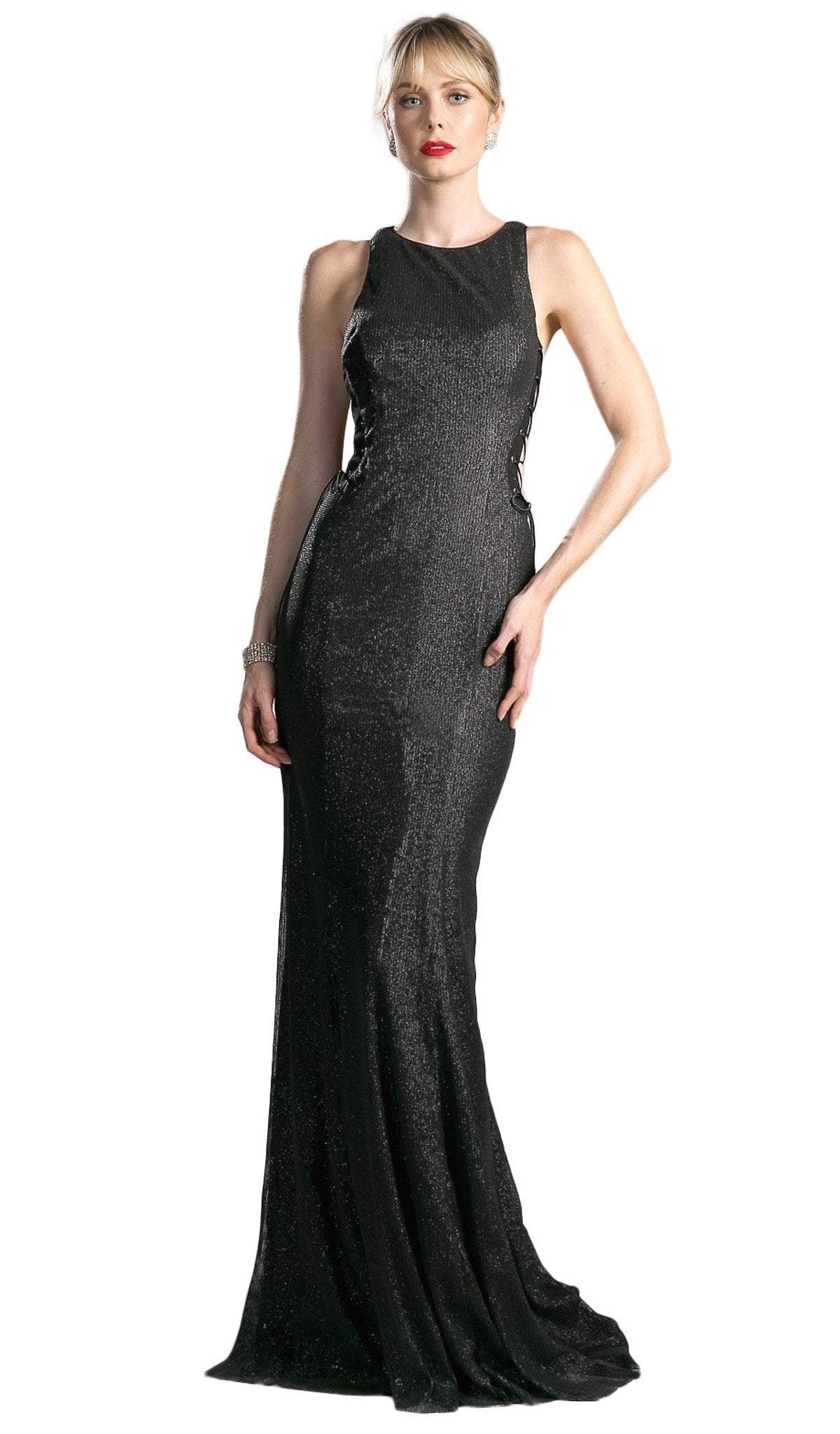 Cinderella Divine - Fitted Side Laced Up Evening Dress - designer evening gown at Silhouette Dresses