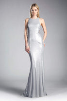 Cinderella Divine - Fitted Side Laced Up Evening Dress - back view