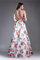 Cinderella Divine - Floral Sweetheart Pleated Evening Gown