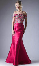 Cinderella Divine HW07 - Floral Embroidered Trumpet Gown - back view
