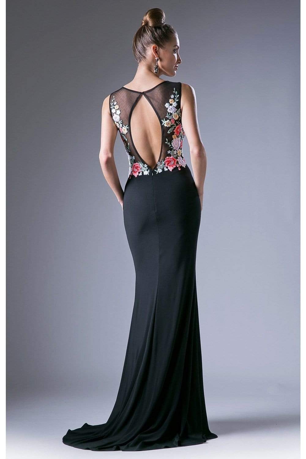 Cinderella Divine - HW11 Embroidered Long Sheath Dress - back view