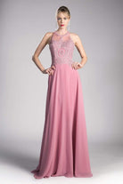 Cinderella Divine - Illusion Jewel Tonal Appliqued Long Evening Gown - view 8