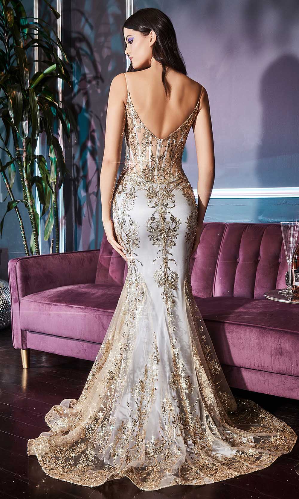 Cinderella Divine - J810 Shimmer Corset Bodice Mermaid Junior Prom Gown - view 4