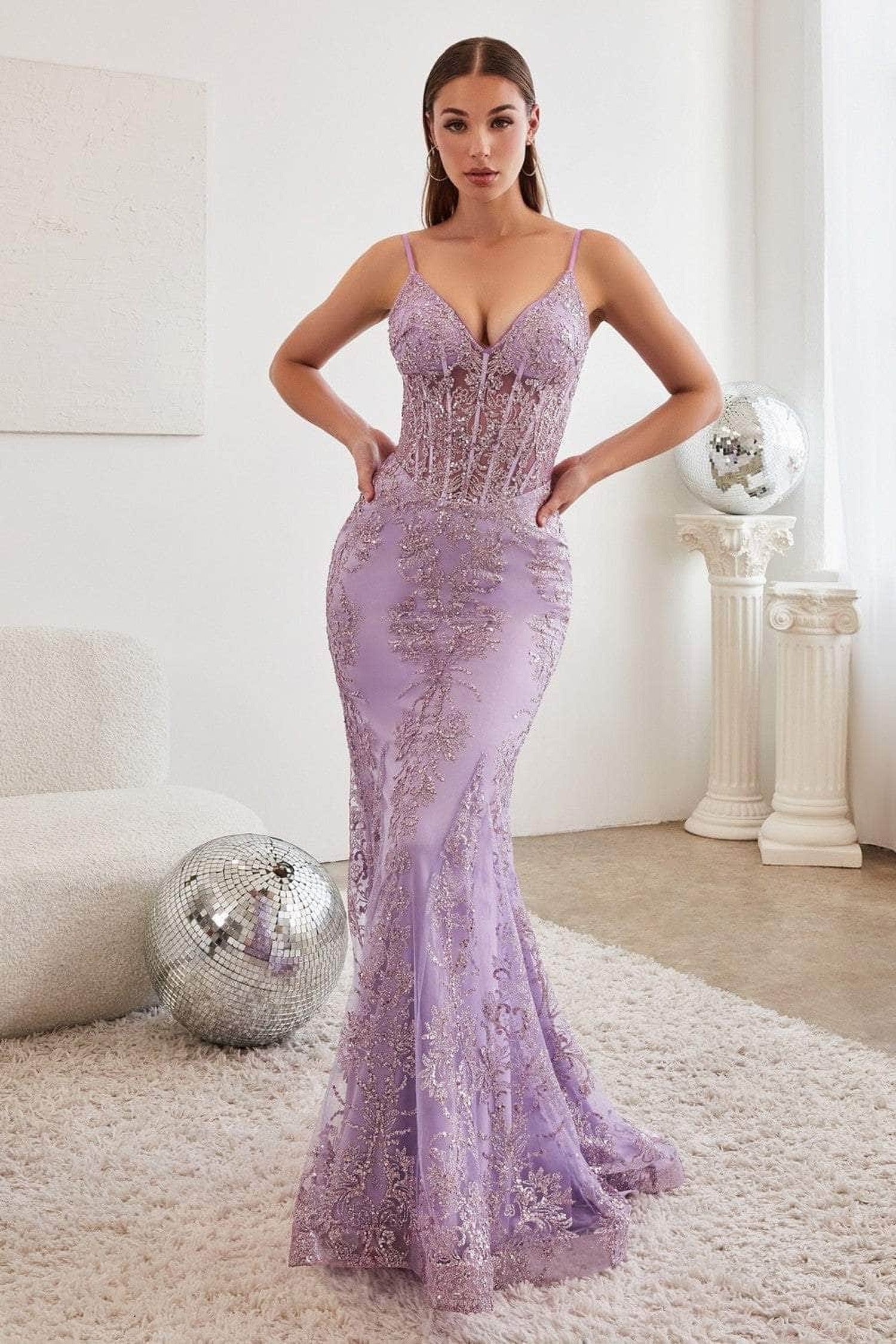 Cinderella Divine - J810 Shimmer Corset Bodice Mermaid Junior Prom Gown