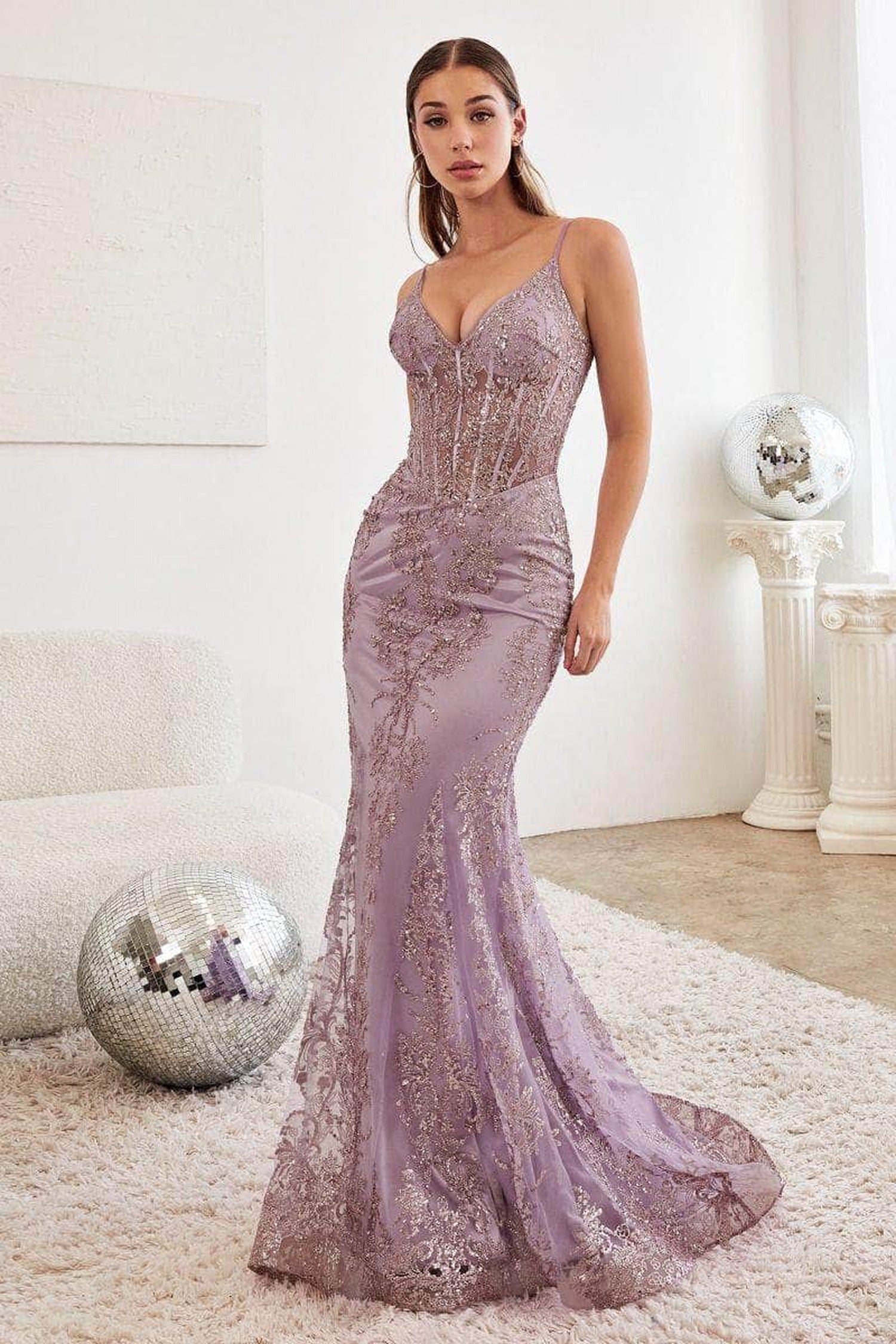 Cinderella Divine - J810 Shimmer Corset Bodice Mermaid Junior Prom Gown
