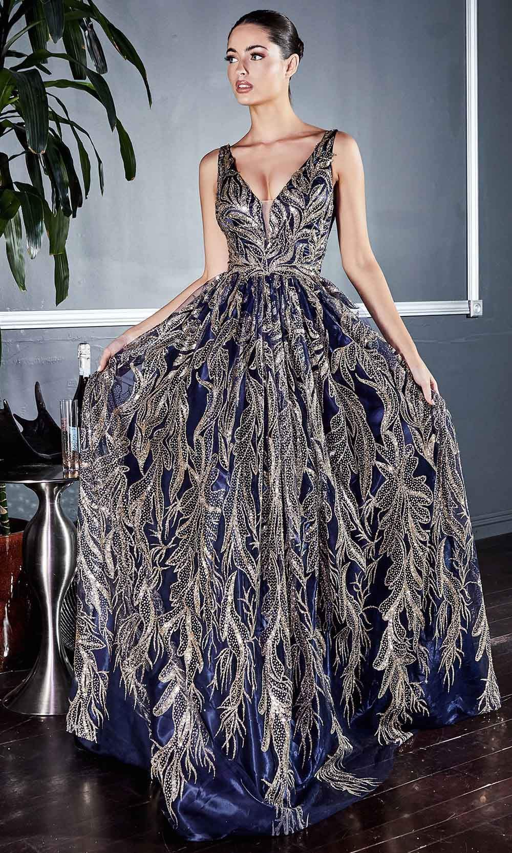 Cinderella Divine - J812 Glitter Embellished Junior Prom A-Line Gown - view 4