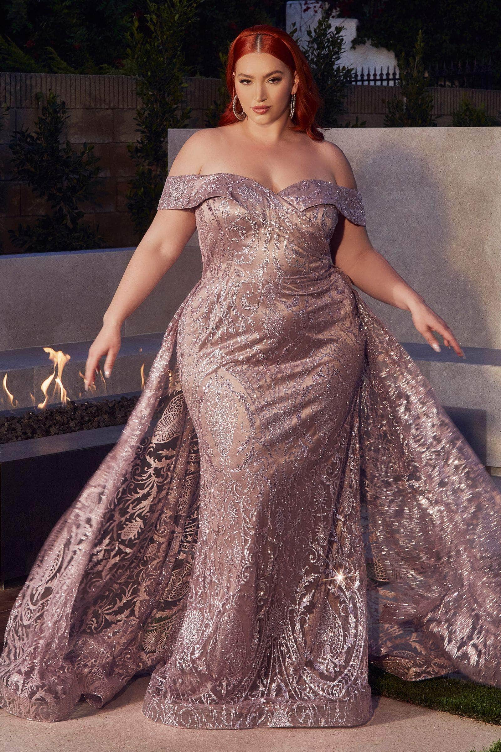 Cinderella Divine J836 - Tulle Off-Shoulder Evening Gown - view 7