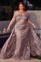 Cinderella Divine J836 - Tulle Off-Shoulder Evening Gown - view 7