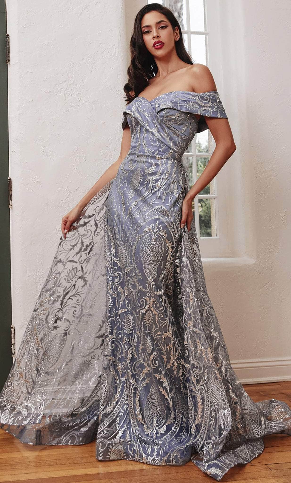 Cinderella Divine J836 - Tulle Off-Shoulder Evening Gown - view 5