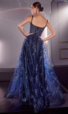 Cinderella Divine J840 - Glitter Prom Gown with Square Neckline - back view