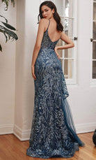 Cinderella Divine J847 - Glitter V-Neck Prom Dress - view 6
