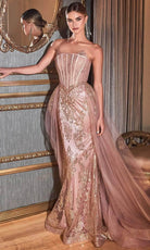 Cinderella Divine J858 - Off-Shoulder Sheath Dress with Embroidery - view 7