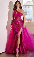 Cinderella Divine J869 - Glittery Asymmetric Sequin Gown - view 9