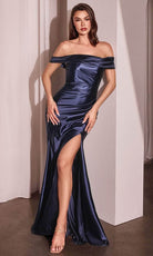 Cinderella Divine J877 - Fitted Satin Long Gown - view 5