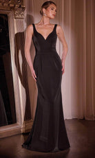 Cinderella Divine J881 - V-Neck Sheath Evening Gown