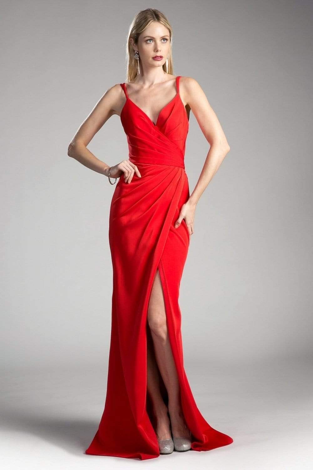 Cinderella Divine - KC1850 Sleeveless Wrap Bodice Drape-Detailed Gown - view 4