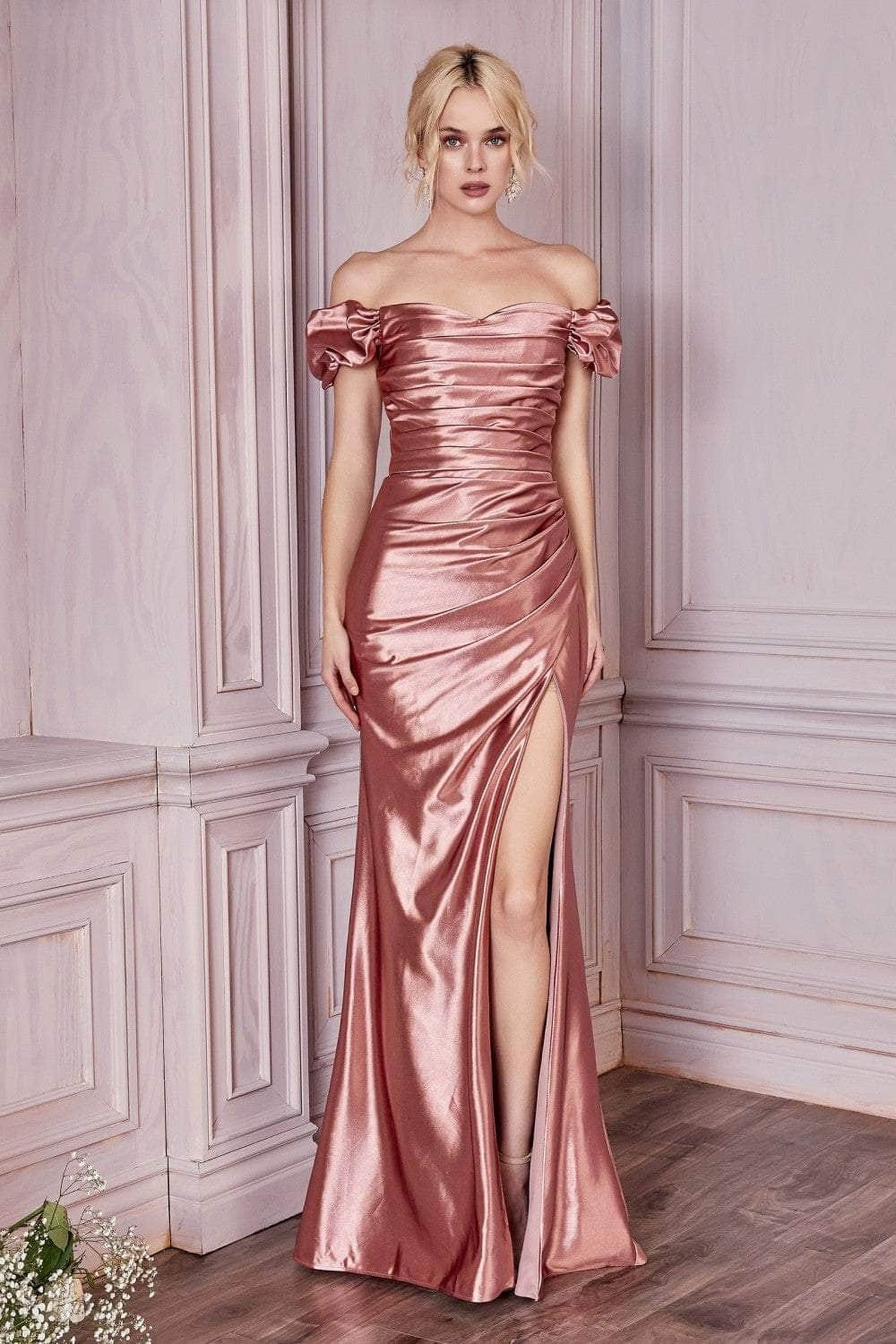 Cinderella Divine KV1056C - Off Shoulder Formal Gown