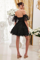Cinderella Divine KV1089 - Corset Cocktail Dress with Sweetheart Neckline - back view