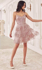 Cinderella Divine KV1090 - Tiered A-Line Silhouette Cocktail Dress - view 4