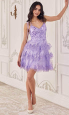Cinderella Divine KV1090 - Tiered A-Line Silhouette Cocktail Dress - view 6