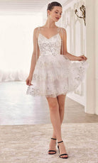 Cinderella Divine KV1090 - Tiered A-Line Silhouette Cocktail Dress - view 7