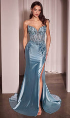 Cinderella Divine KV1112 - Embellished V-Neck Long Gown - view 6