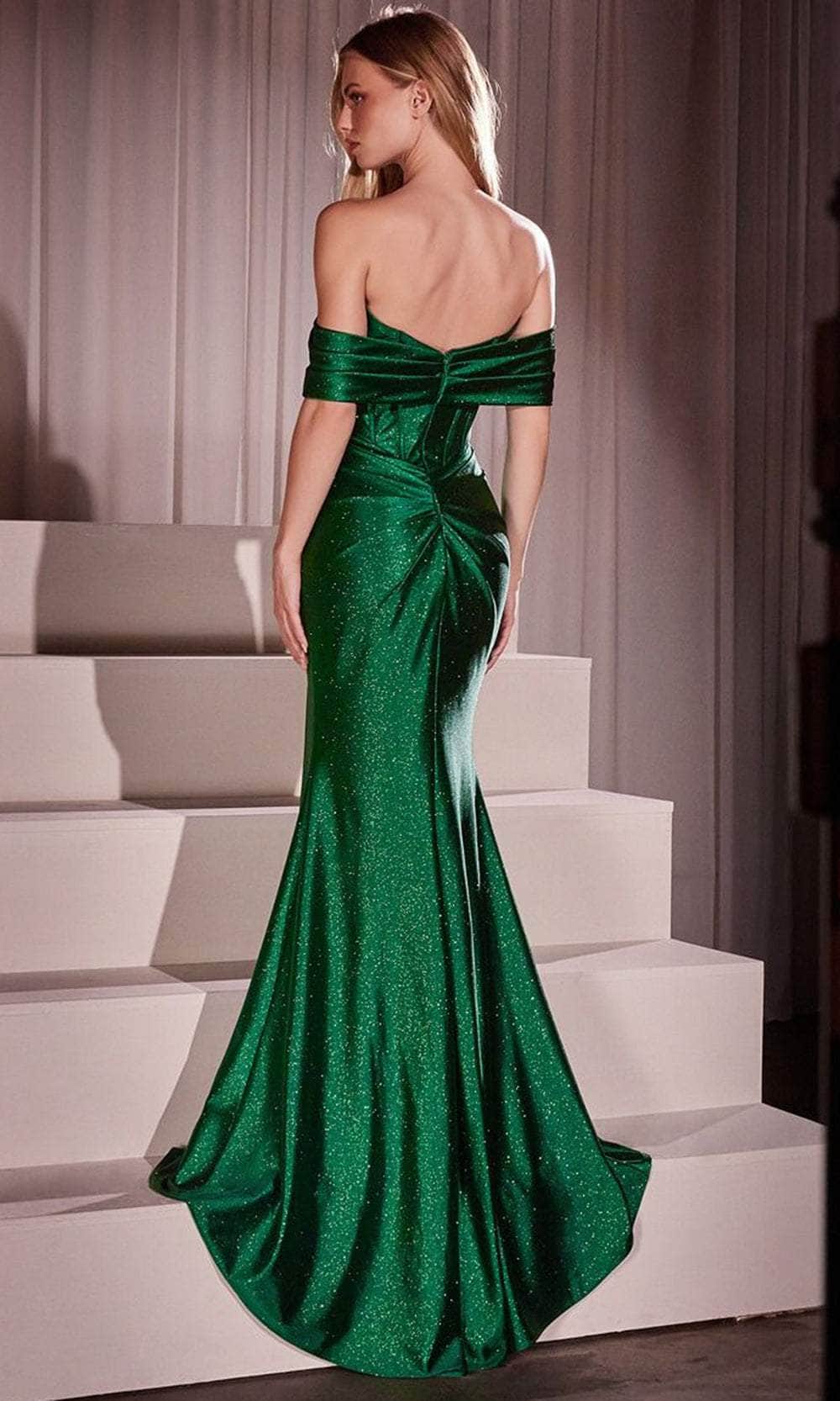 Cinderella Divine KV1115 - Foldover Mermaid Long Gown - detail view