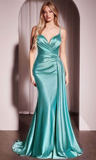 Cinderella Divine KV1119 - Satin Pleated Long Gown