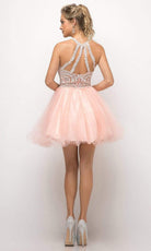 Cinderella Divine UJ0119 Lace Appliqued Strappy Back Cocktail Dress - view 5