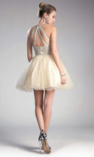 Cinderella Divine UJ0119 Lace Appliqued Strappy Back Cocktail Dress - view 7