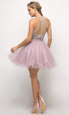 Cinderella Divine UJ0119 Lace Appliqued Strappy Back Cocktail Dress - view 4