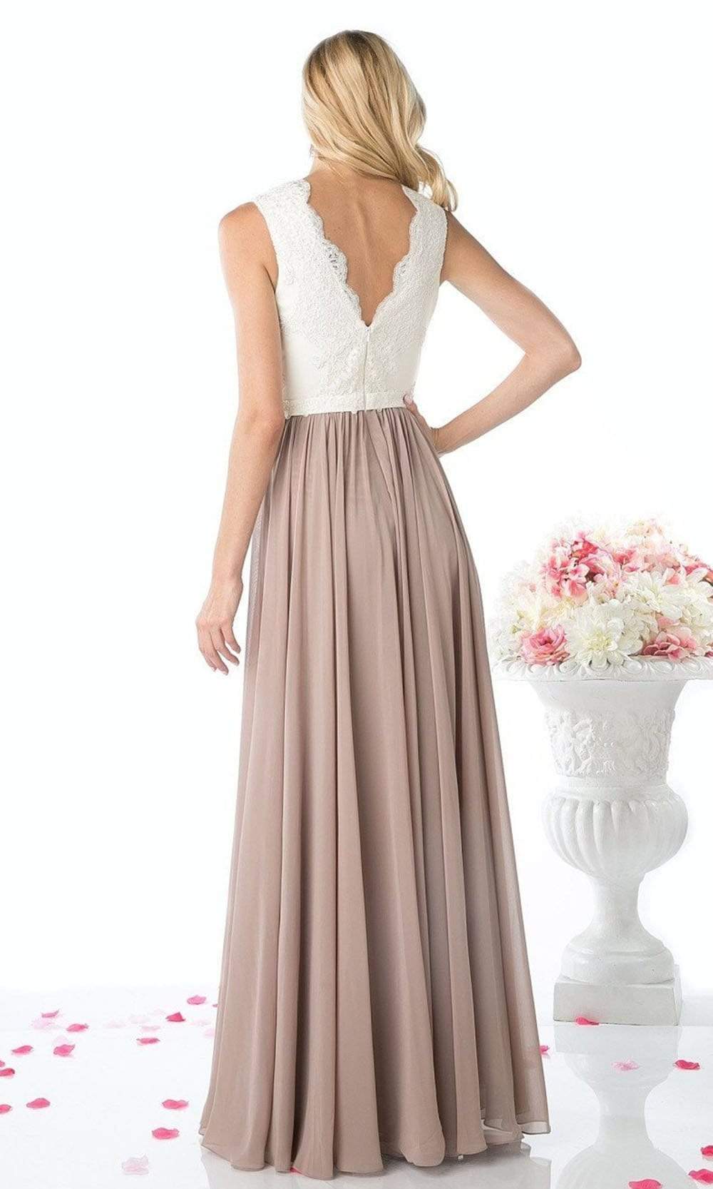 Cinderella Divine - Lace Scalloped V-neck A-line Dress - view 12