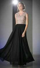 Cinderella Divine - Lace Scalloped V-neck A-line Dress - view 15