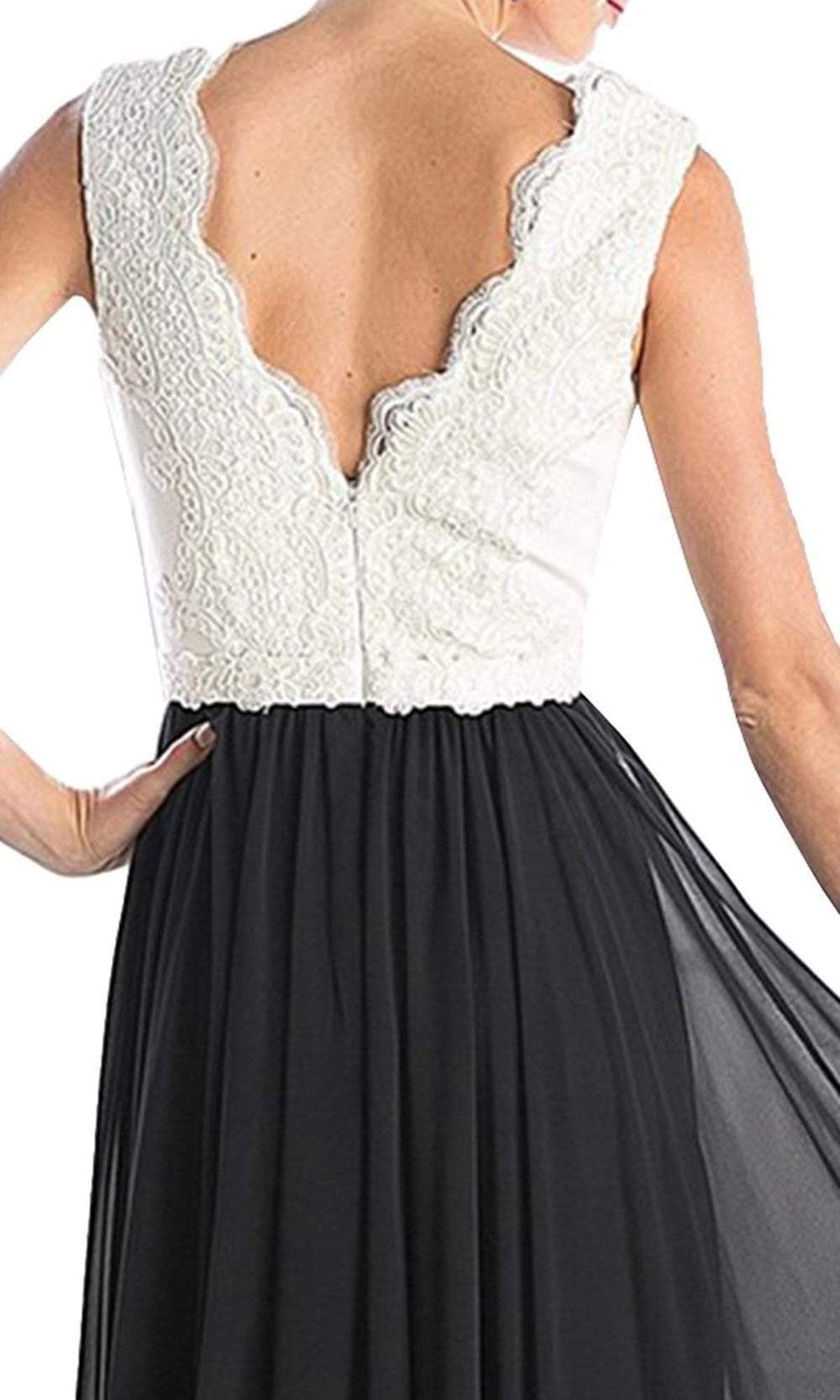 Cinderella Divine - Lace Scalloped V-neck A-line Dress - detail view