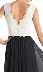 Cinderella Divine - Lace Scalloped V-neck A-line Dress - detail view