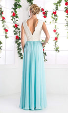 Cinderella Divine - Lace Scalloped V-neck A-line Dress - view 8