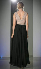 Cinderella Divine - Lace Scalloped V-neck A-line Dress - view 14
