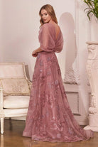 Cinderella Divine - OC008 Floral Appliqued Sweetheart Dress - back view