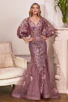 Cinderella Divine OC009 - V-neck Long Gown - designer prom dress at Silhouette Dresses