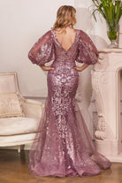 Cinderella Divine OC009 - V-neck Long Gown - detail view