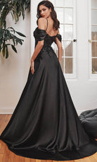 Cinderella Divine OC012 - Off-Shoulder Appliques Prom Dress - detail view