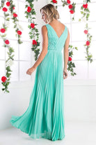 Cinderella Divine - Pleated V-neck A-line Dress - view 5