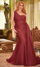 Cinderella Divine PT004 - Asymmetric Prom Dress with Ruched Bodice - view 11