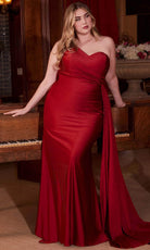 Cinderella Divine PT004 - Asymmetric Prom Dress with Ruched Bodice - view 15