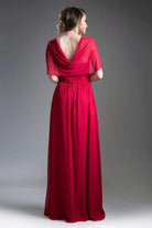 Cinderella Divine - Ruched Semi-Sweetheart Dress With Cape Detail - view 6