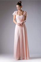 Cinderella Divine - Ruched Semi-Sweetheart Dress With Cape Detail - view 13
