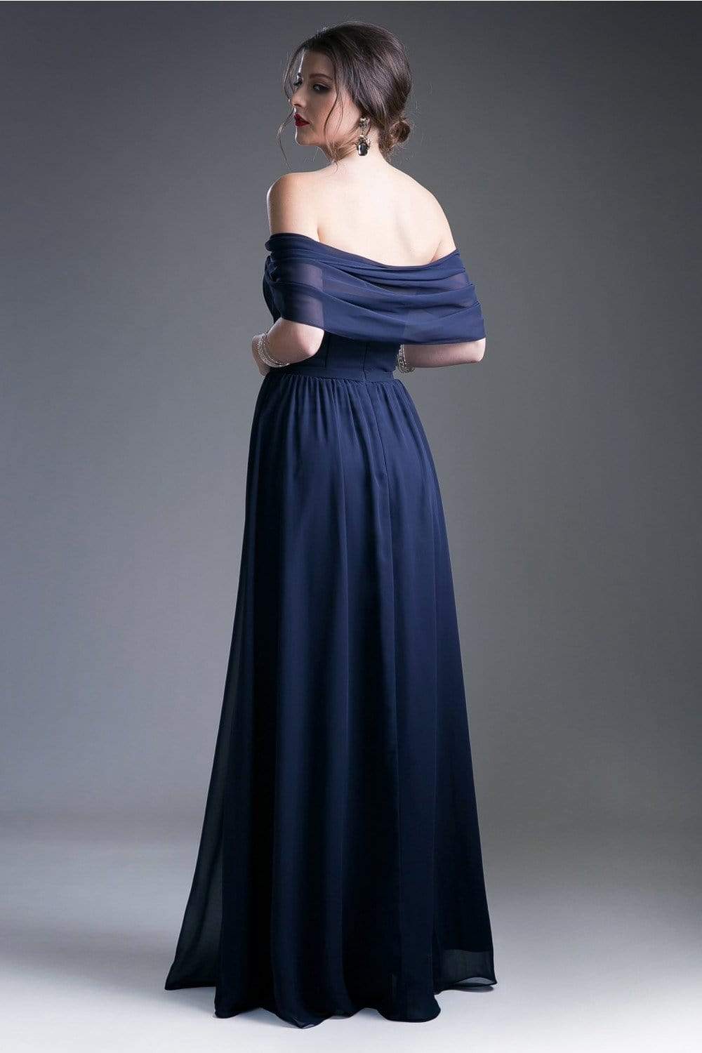 Cinderella Divine - Ruched Semi-Sweetheart Dress With Cape Detail - view 10