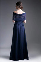 Cinderella Divine - Ruched Semi-Sweetheart Dress With Cape Detail - view 11