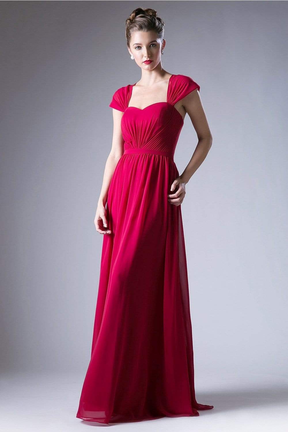 Cinderella Divine - Ruched Semi-Sweetheart Dress With Cape Detail - view 8