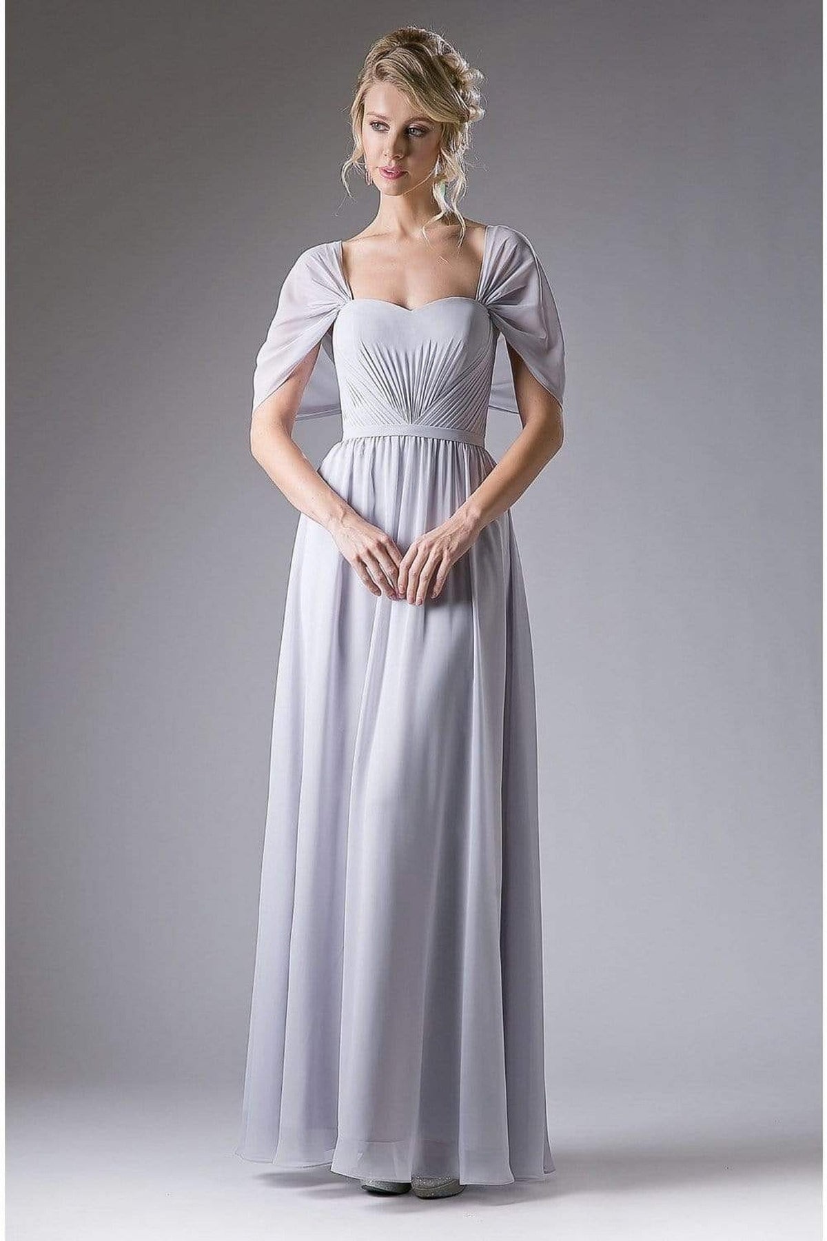 Cinderella Divine - Ruched Semi-Sweetheart Dress With Cape Detail
